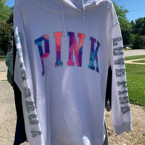 Pink Victoria Secret hoodie Large